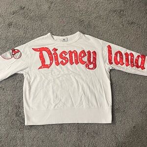 Disney White Crewneck Sweater with Red Accents